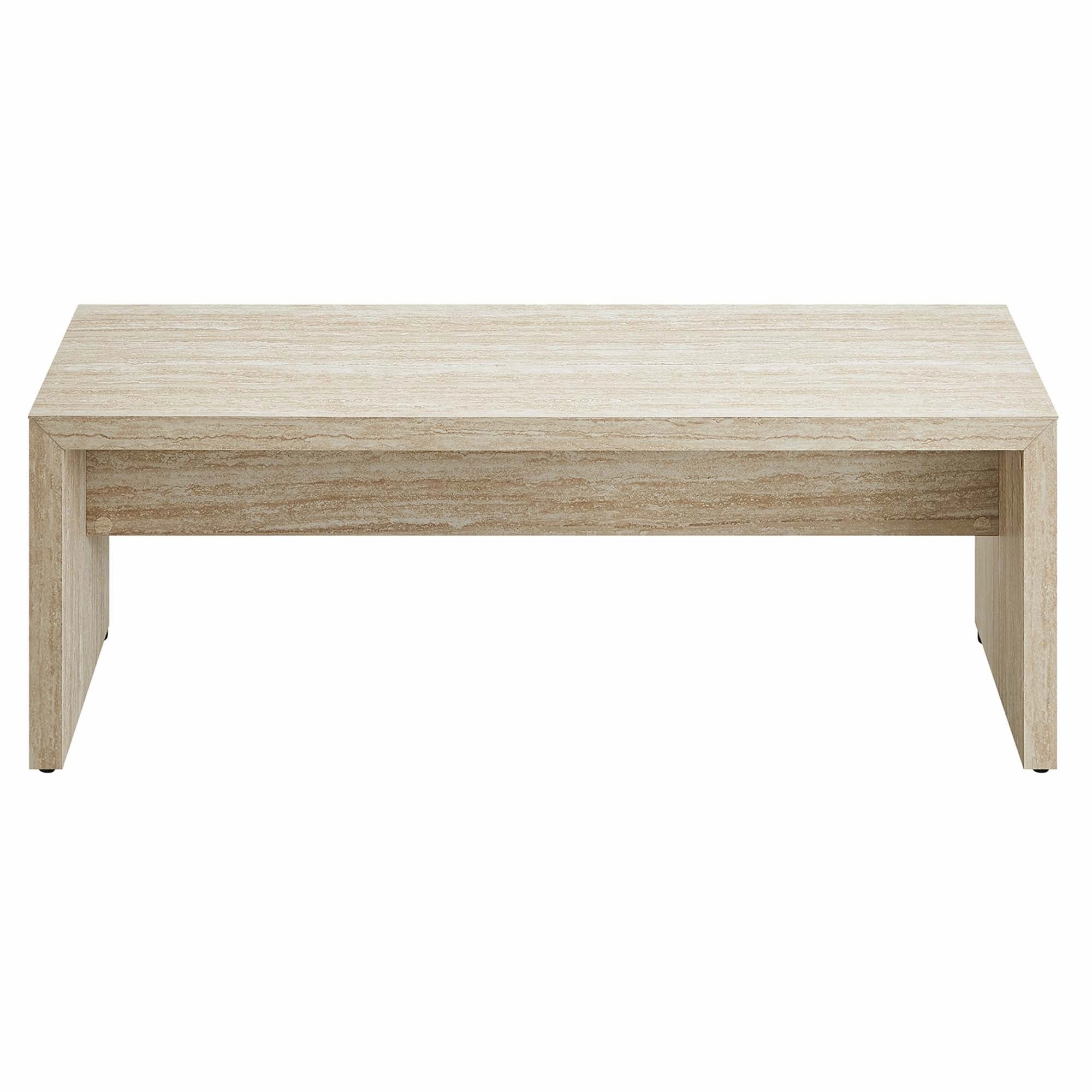 Mirella 53.5” Faux Travertine Bench by Modway