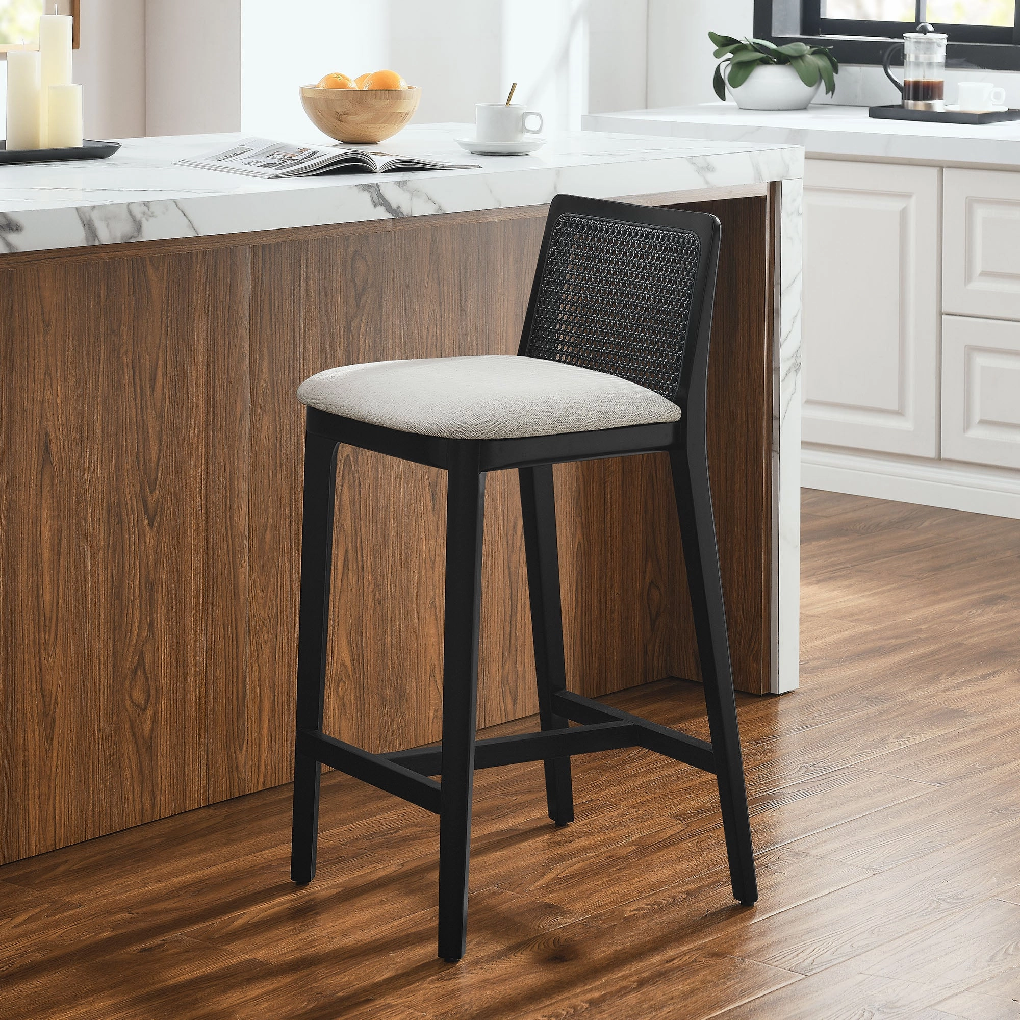 Monarch Beech Wood and Rattan Counter Stool by Modway