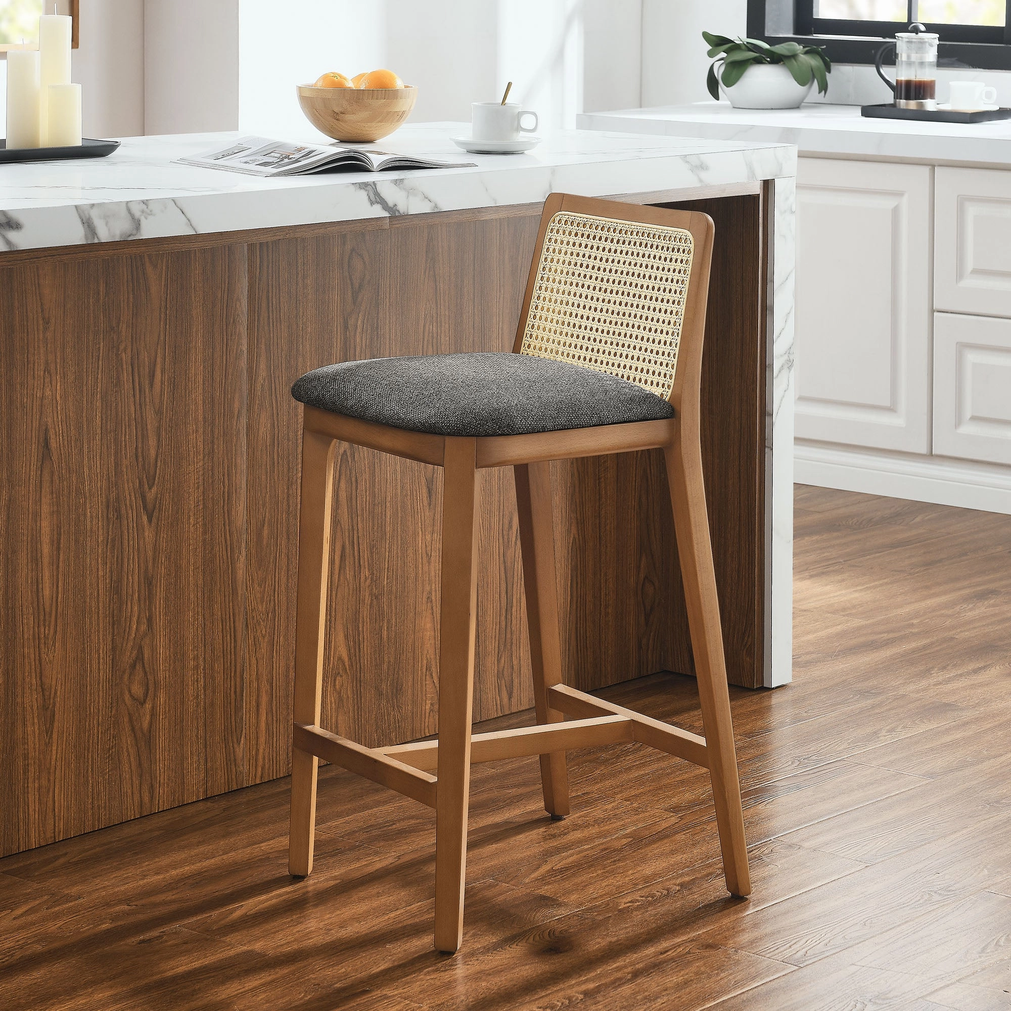Monarch Beech Wood and Rattan Counter Stool by Modway