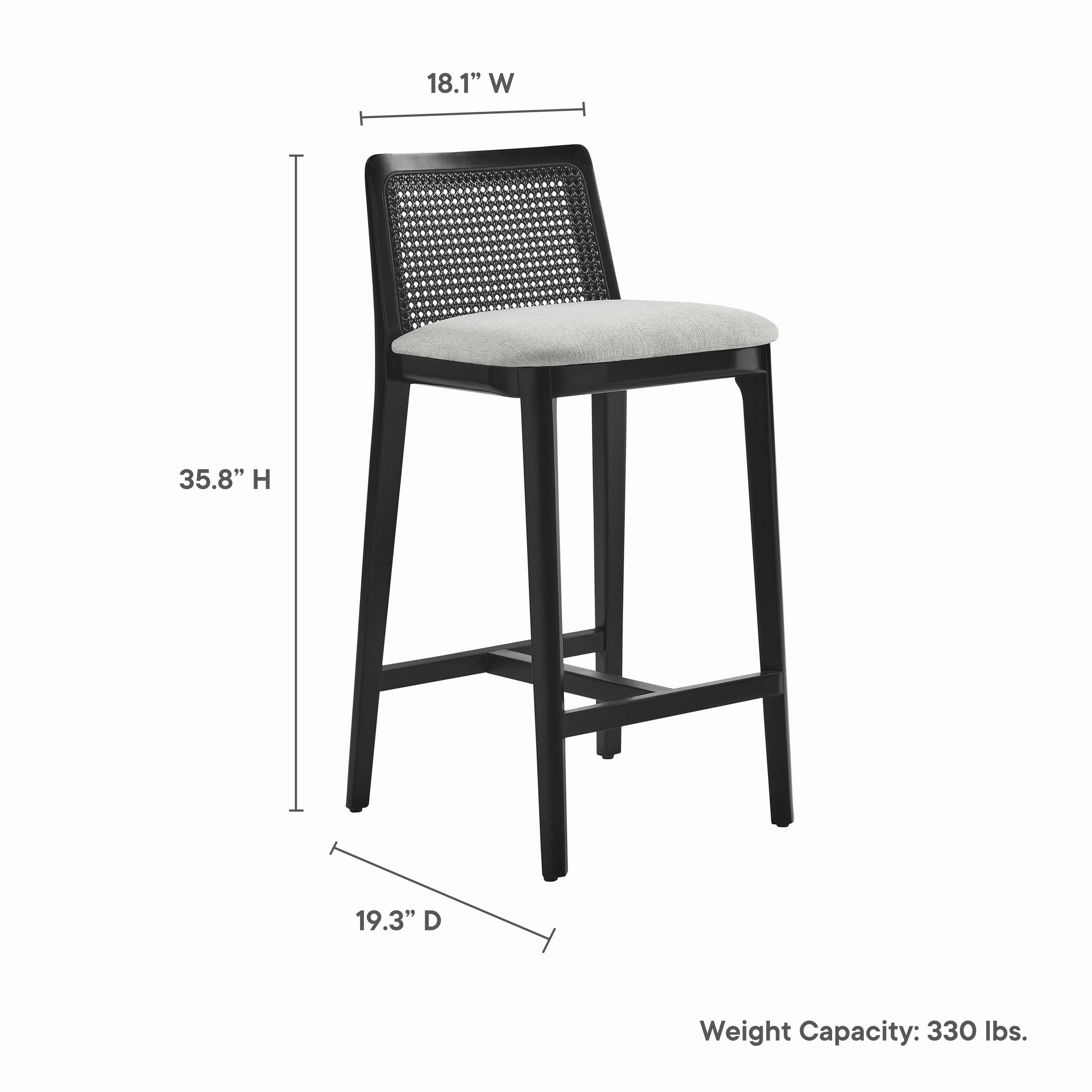 Monarch Beech Wood and Rattan Counter Stool by Modway