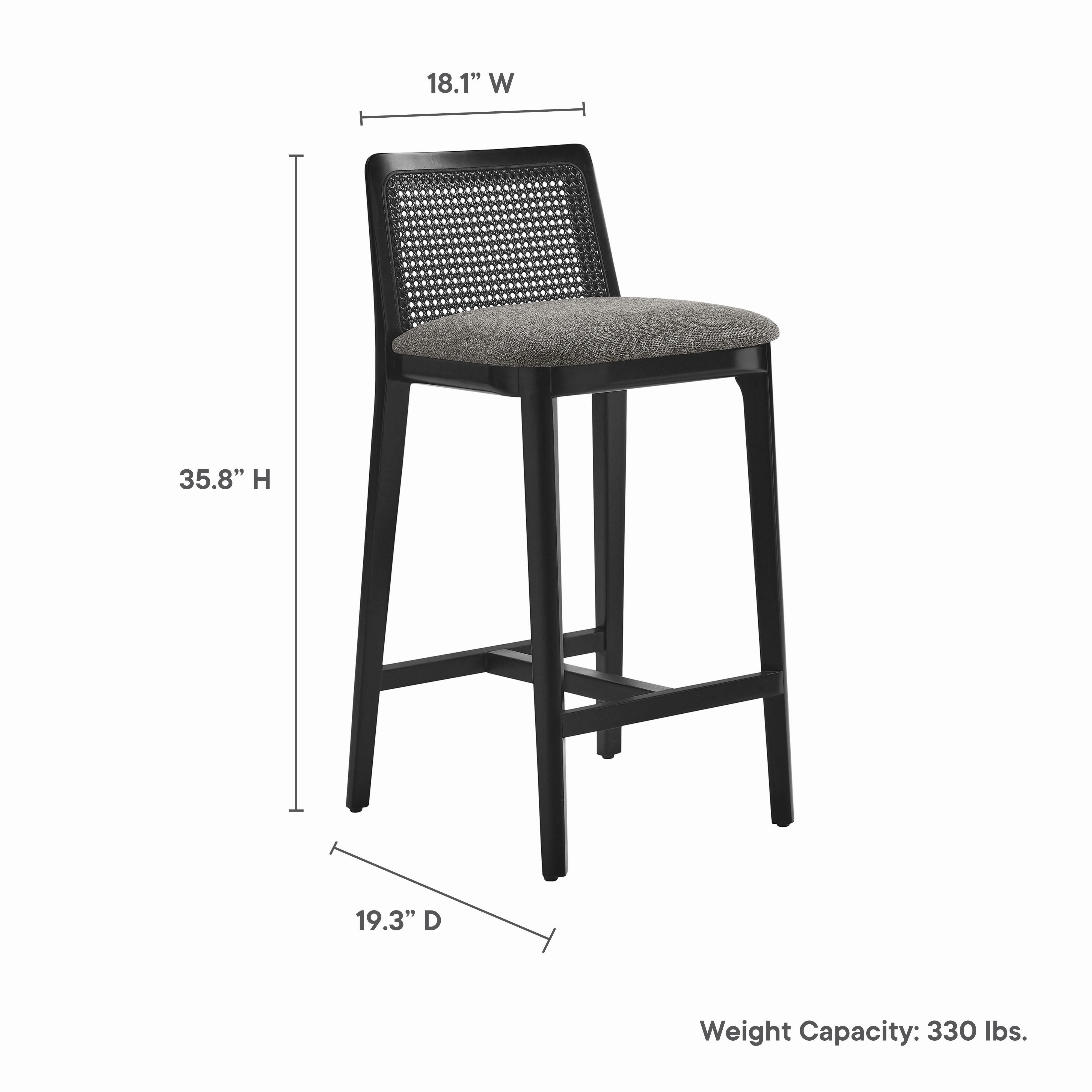 Monarch Beech Wood and Rattan Counter Stool by Modway