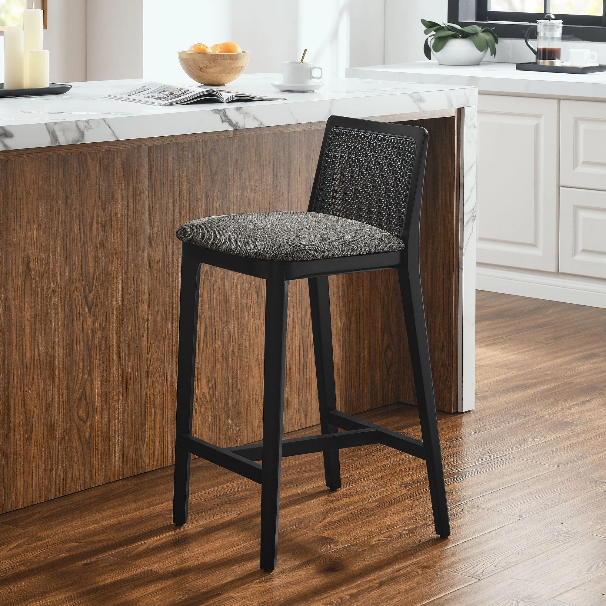 Monarch Beech Wood and Rattan Counter Stool by Modway