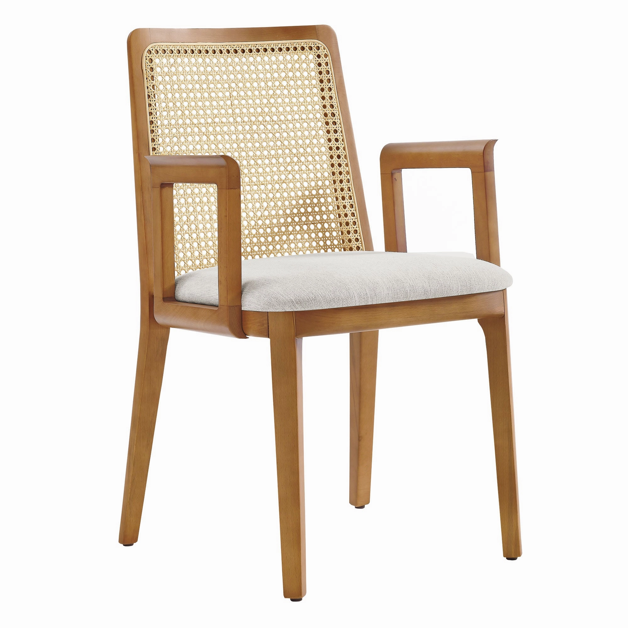 Monarch Beech Wood and Rattan Dining Armchair by Modway