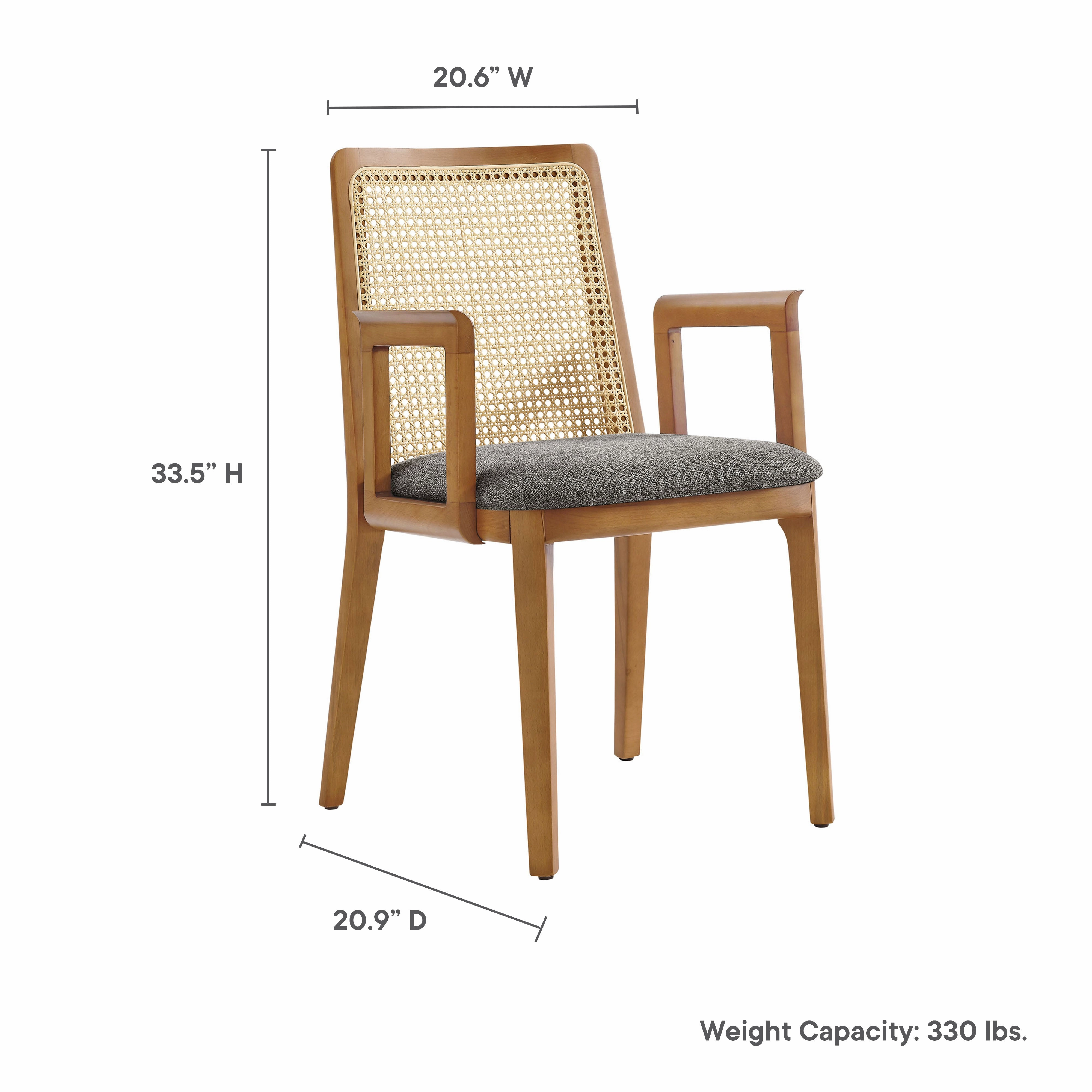 Monarch Beech Wood and Rattan Dining Armchair by Modway