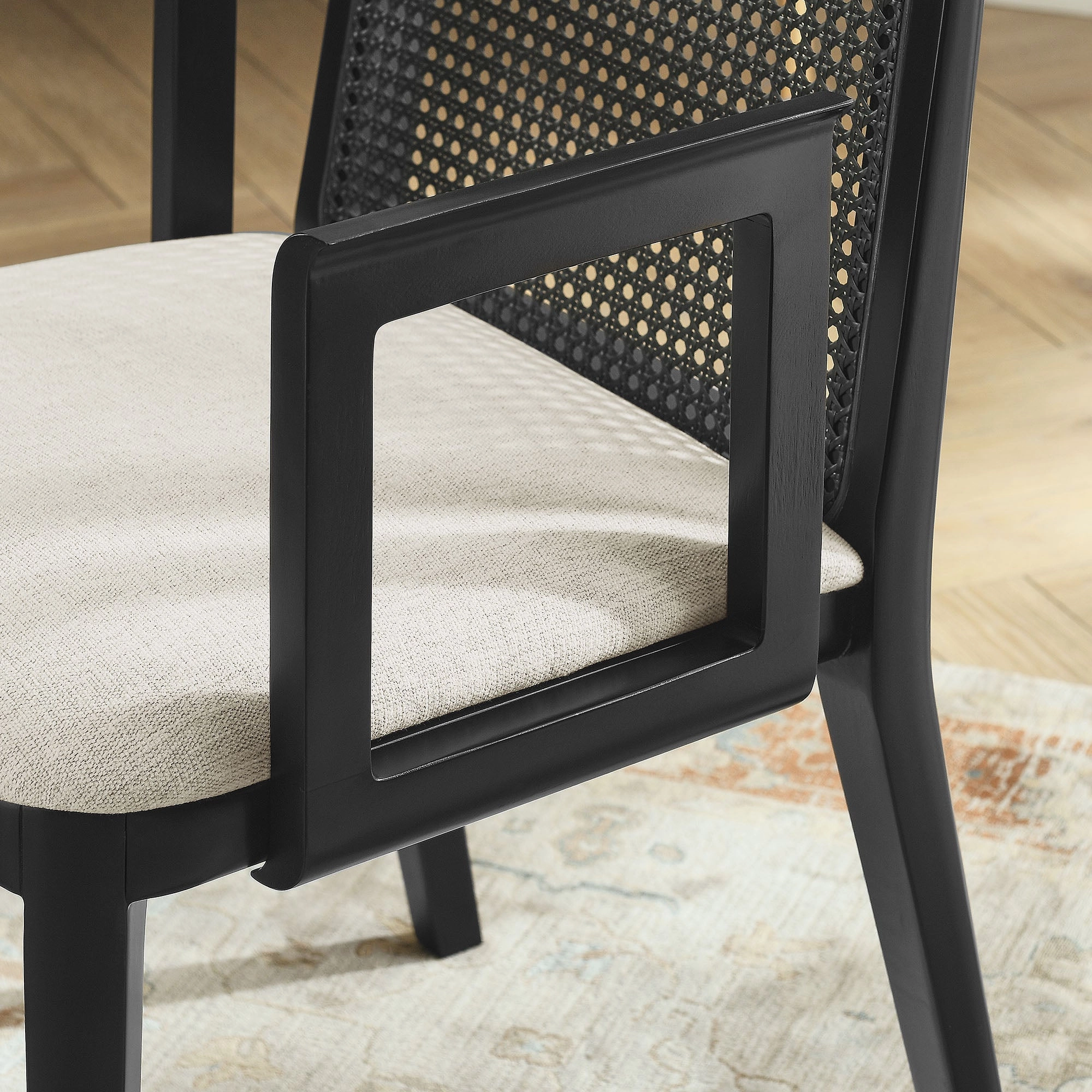 Monarch Beech Wood and Rattan Dining Armchair by Modway