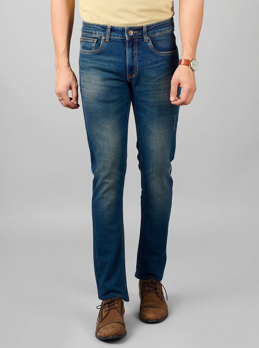 Moss Blue Washed Narrow Fit Jeans | Greenfibre