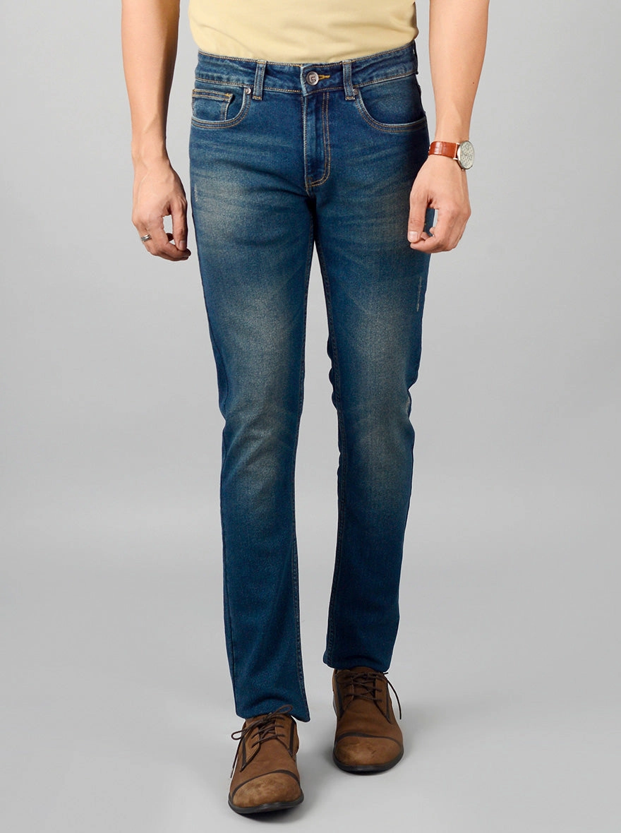 Moss Blue Washed Narrow Fit Jeans | Greenfibre
