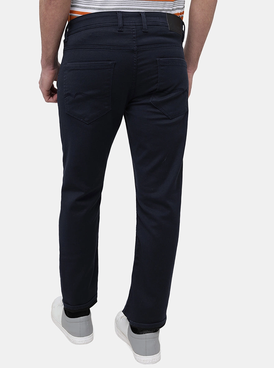 Navy Blue Washed Narrow Fit Jeans | Greenfibre