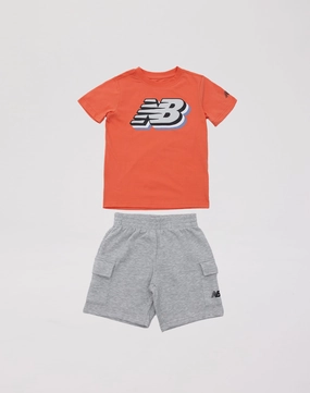 New Balance Fleece Cargo Shorts Set Grade-School