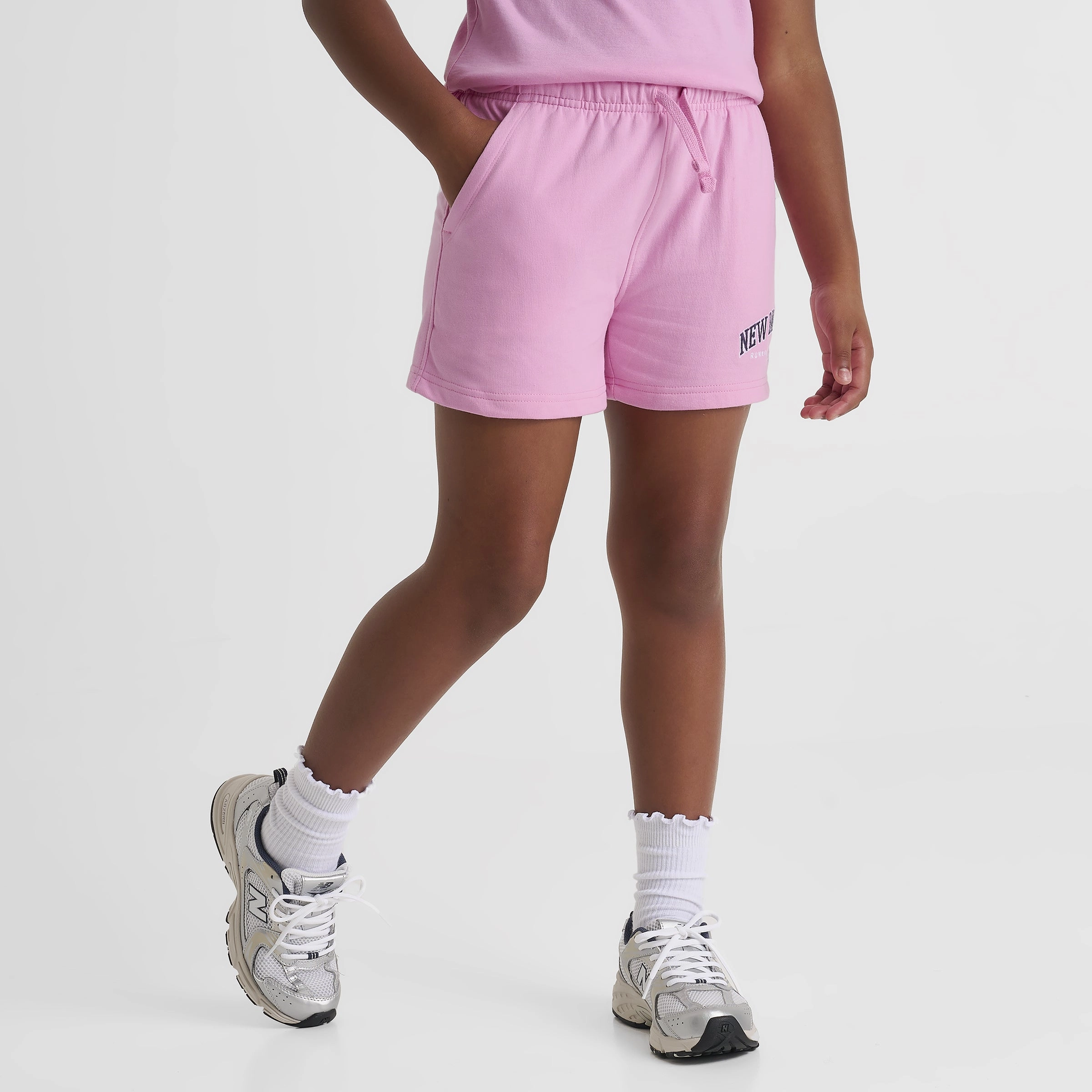 New Balance Junior Girls'Club Short Rose Sugar