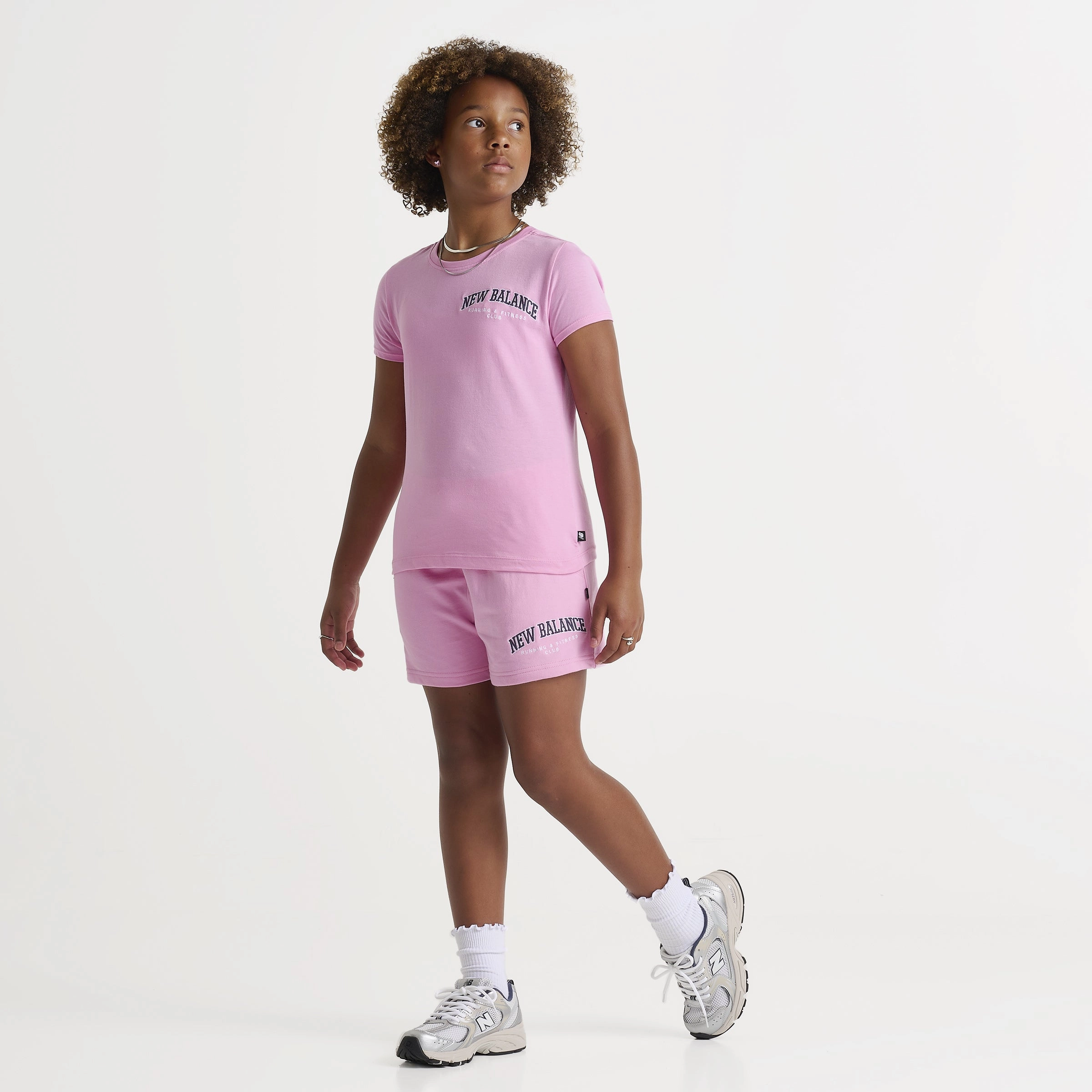 New Balance Junior Girls'Club Short Rose Sugar