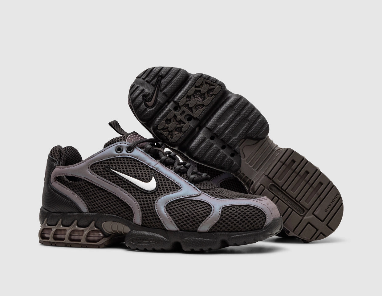 Nike Air Zoom Spiridon Cage 2 / Medium Ash / Metallic Silver - Taupe Grey