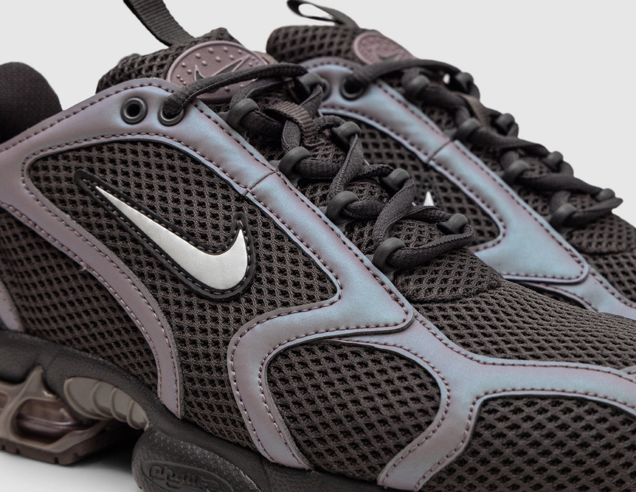 Nike Air Zoom Spiridon Cage 2 / Medium Ash / Metallic Silver - Taupe Grey