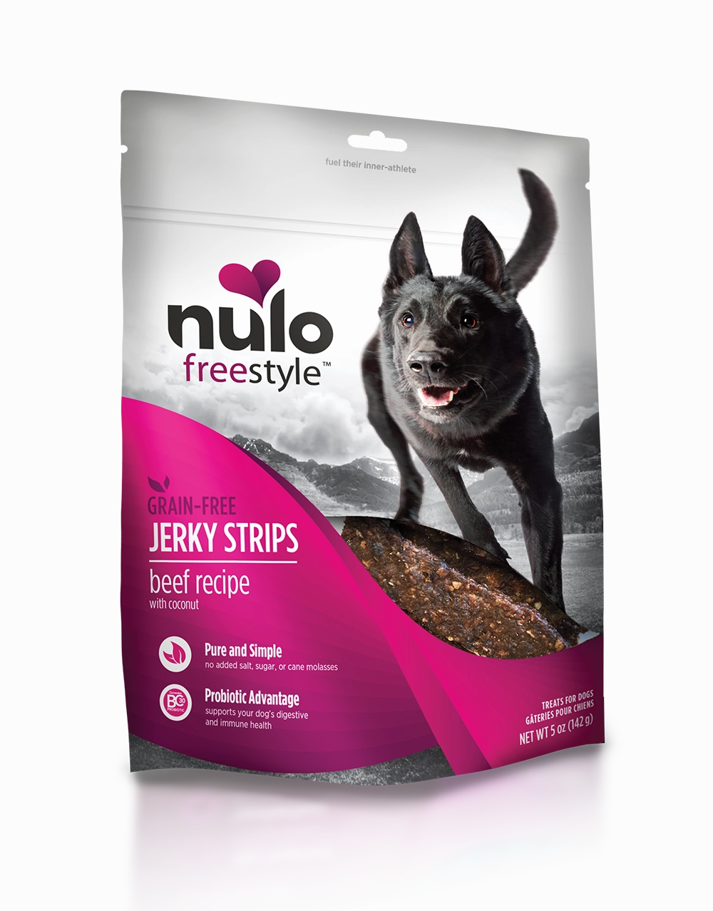 Nulo FreeStyle Dog Jerky Strip Treat Beef with Coconut