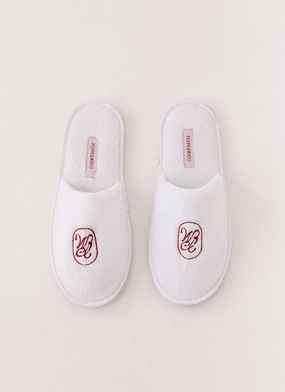 Peppermayo Branded Slippers - White