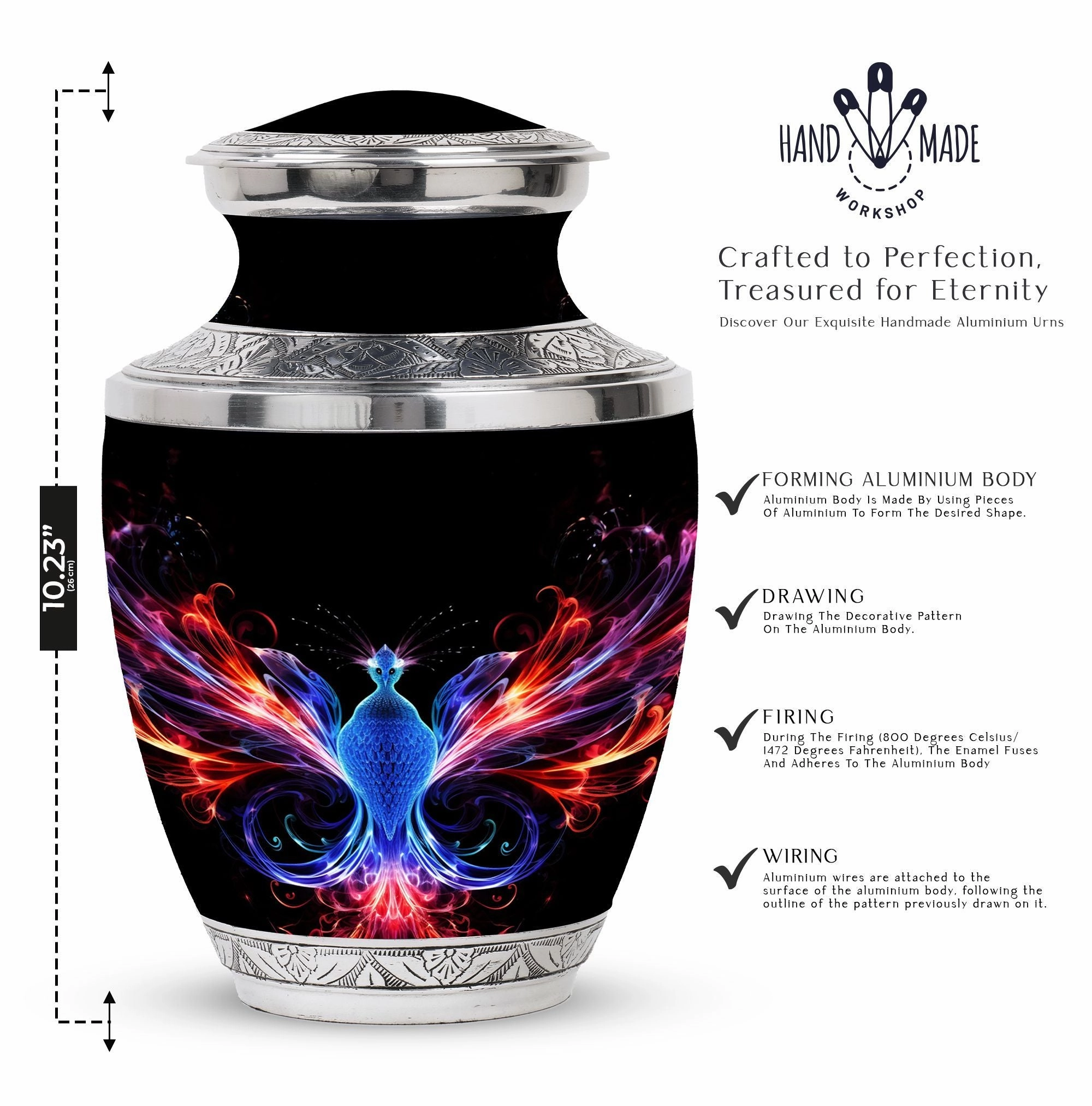 Phoenix Spectrum: Colorful Cremation Urn For Farewell