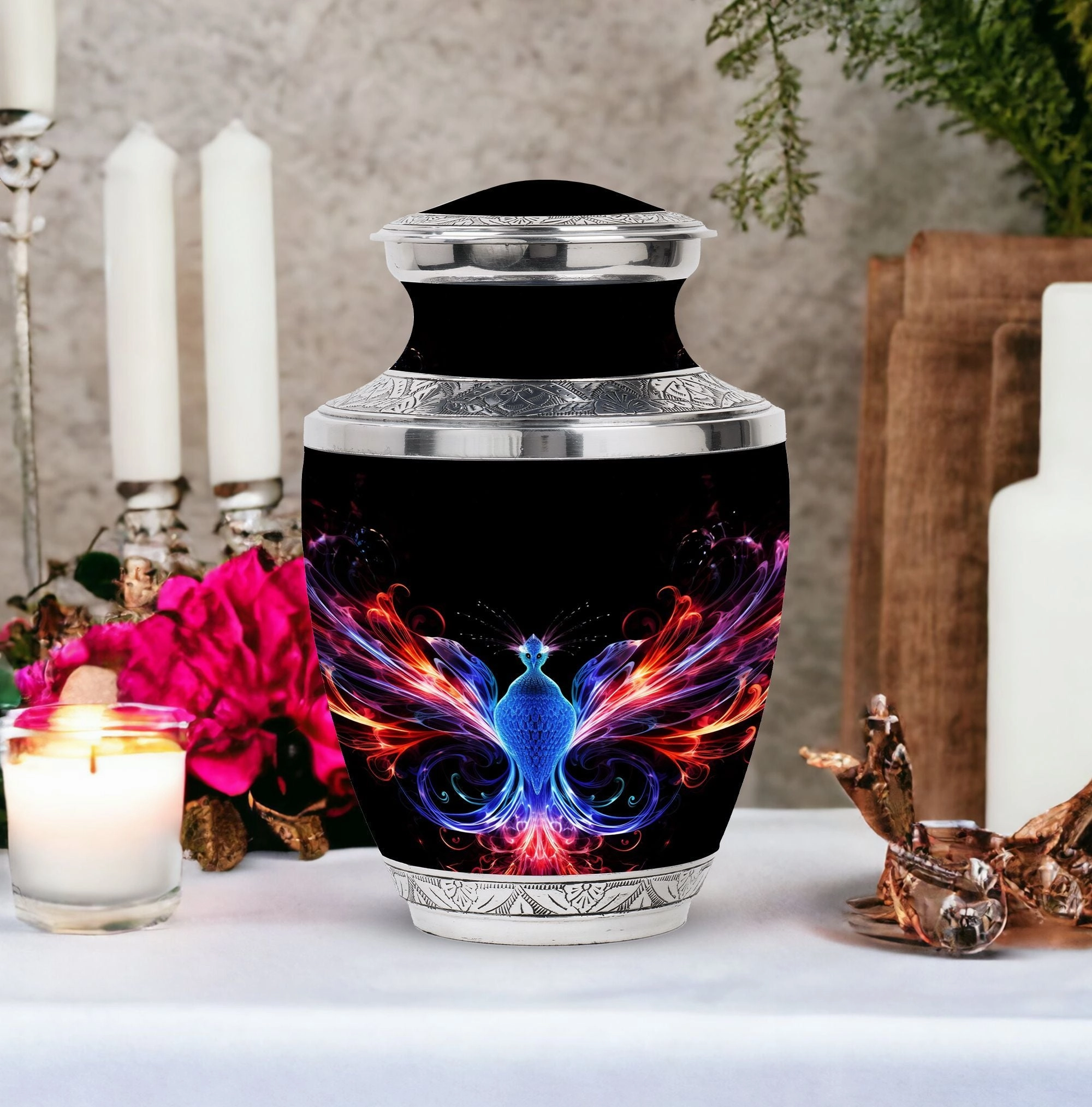Phoenix Spectrum: Colorful Cremation Urn For Farewell