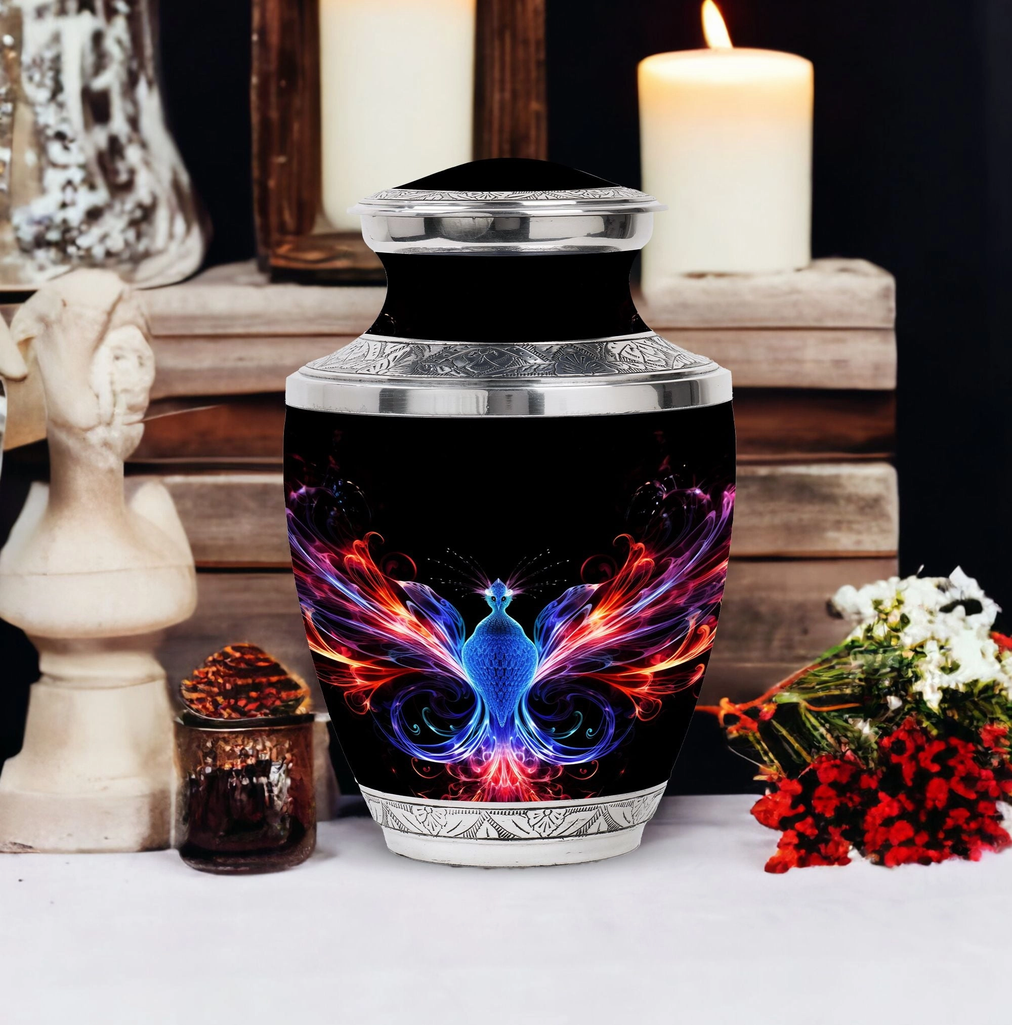 Phoenix Spectrum: Colorful Cremation Urn For Farewell