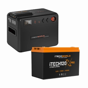 Premium GoFurther | Dual Battery System | with iTECHDCDC40 Battery Charger and iTECH120X PRO Lithium Battery with Bluetooth