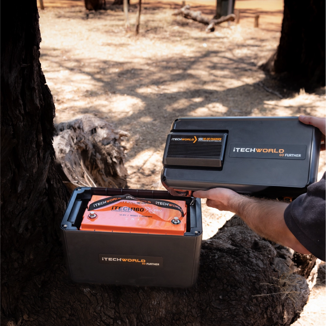 Premium GoFurther | Dual Battery System | with iTECHDCDC40 Battery Charger and iTECH160X PRO Lithium Battery with Bluetooth