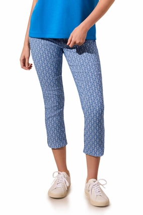 Pull On Capri With Rounded Slits In Riviera