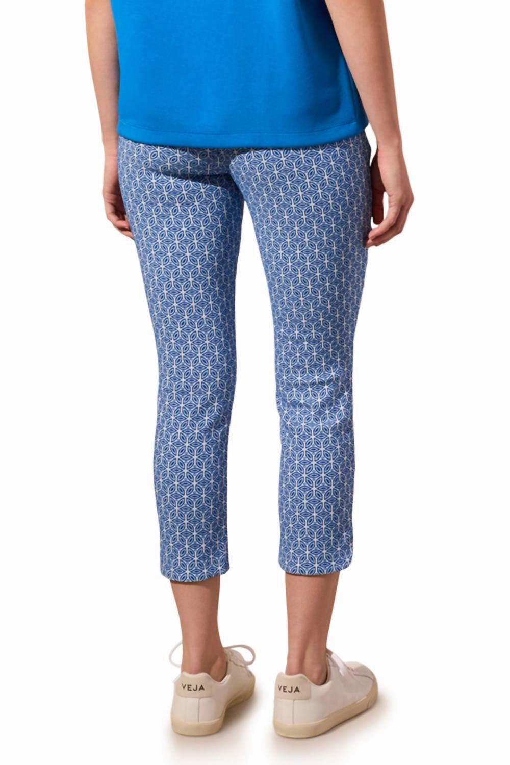 Pull On Capri With Rounded Slits In Riviera
