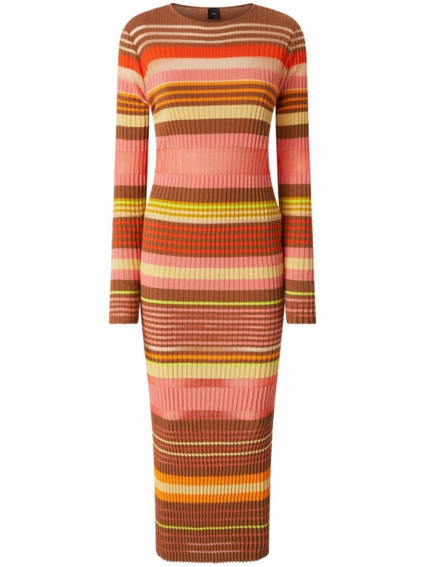 Sassolungo Dress With Round Neck And Long Sleeves