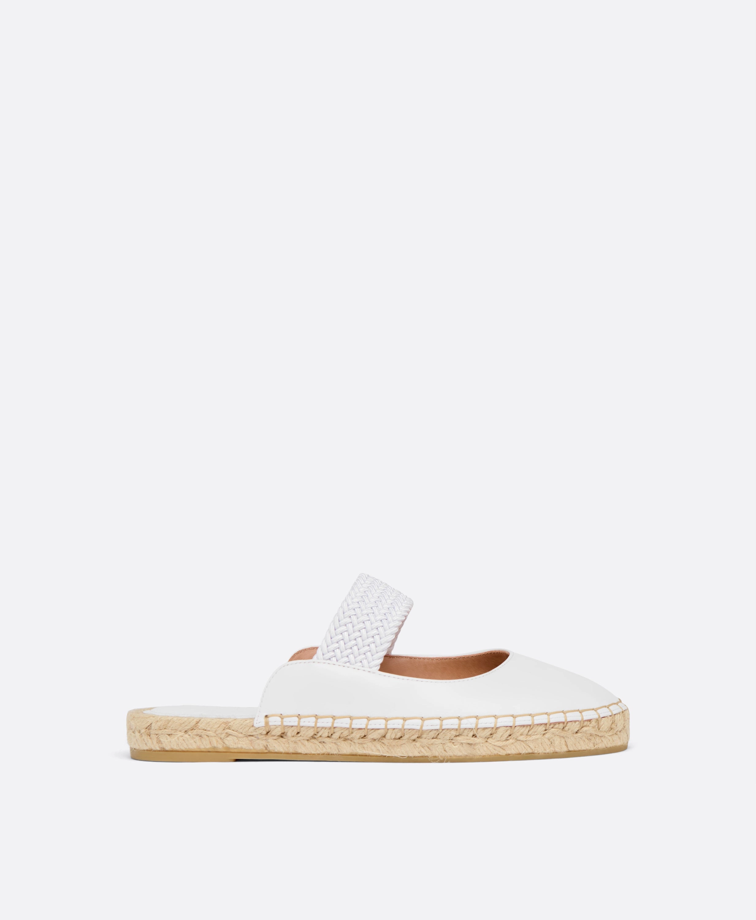 Siena White Leather Flat Mules
