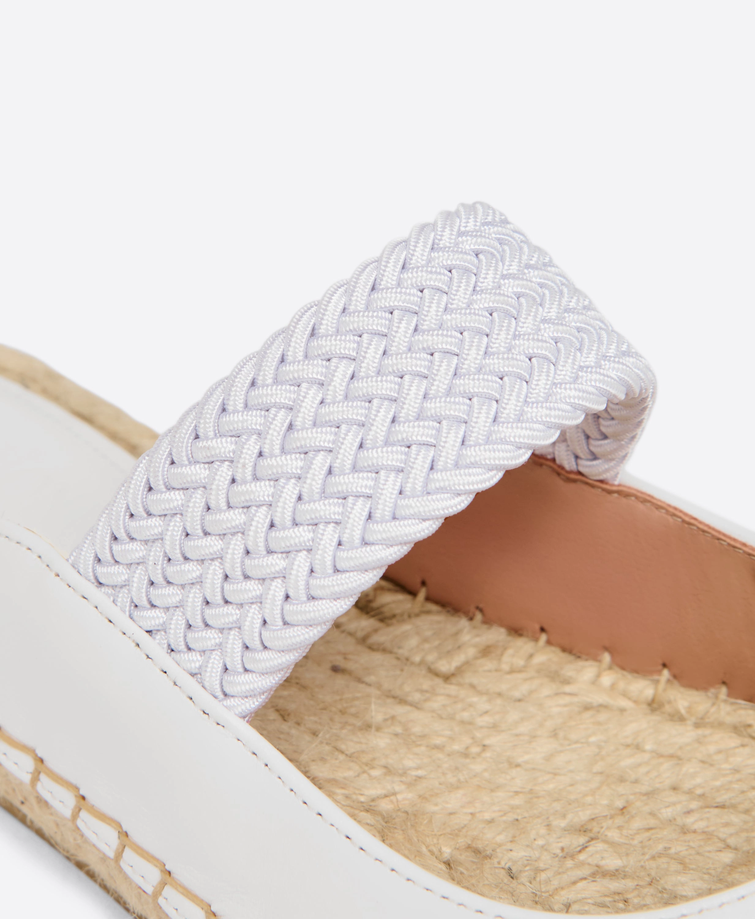 Siena White Leather Flat Mules