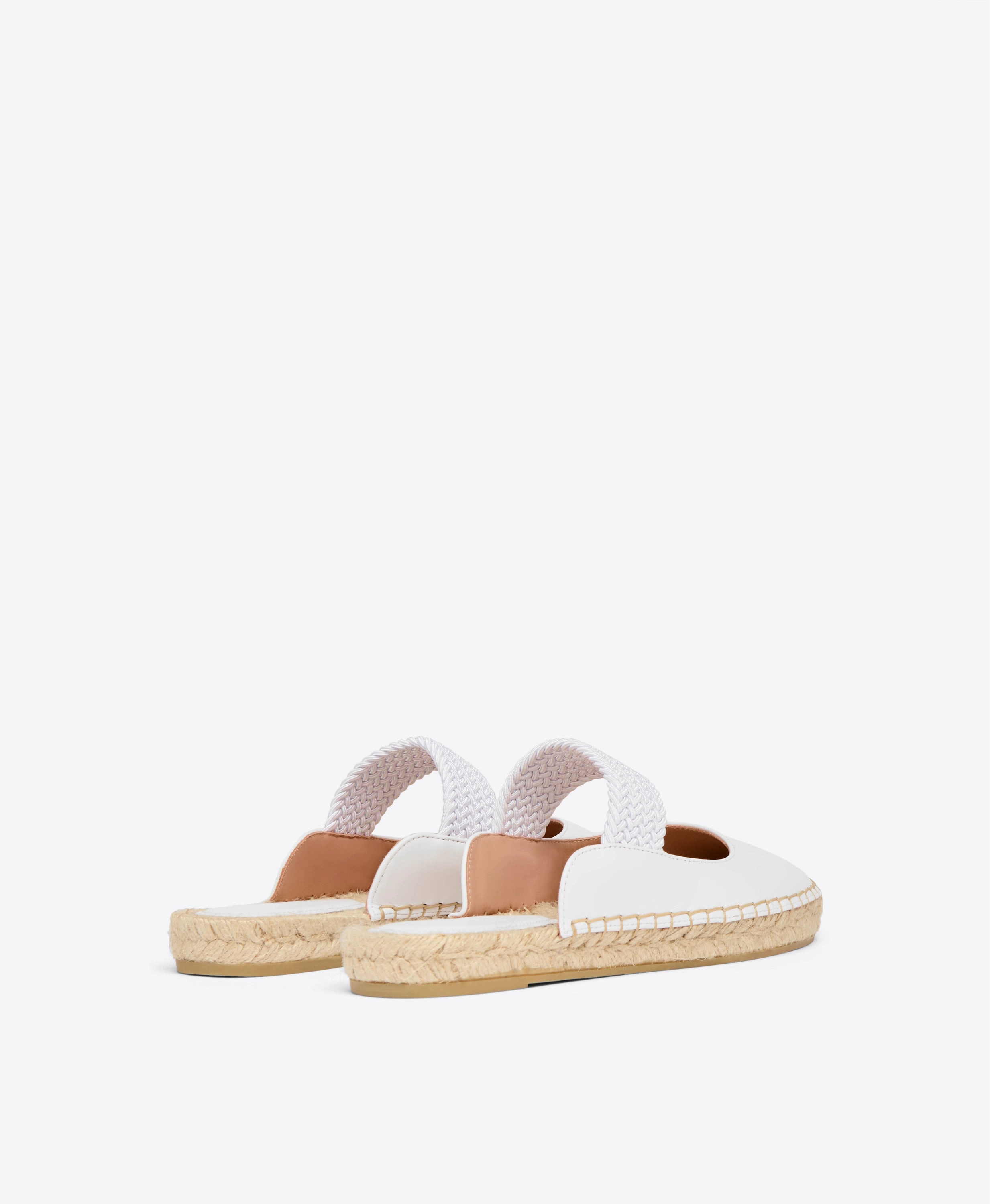 Siena White Leather Flat Mules