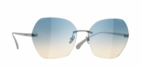 Square Non Polarized Sunglasses 4271T C10879 - 61 In Grey/blue To Yellow Gradient