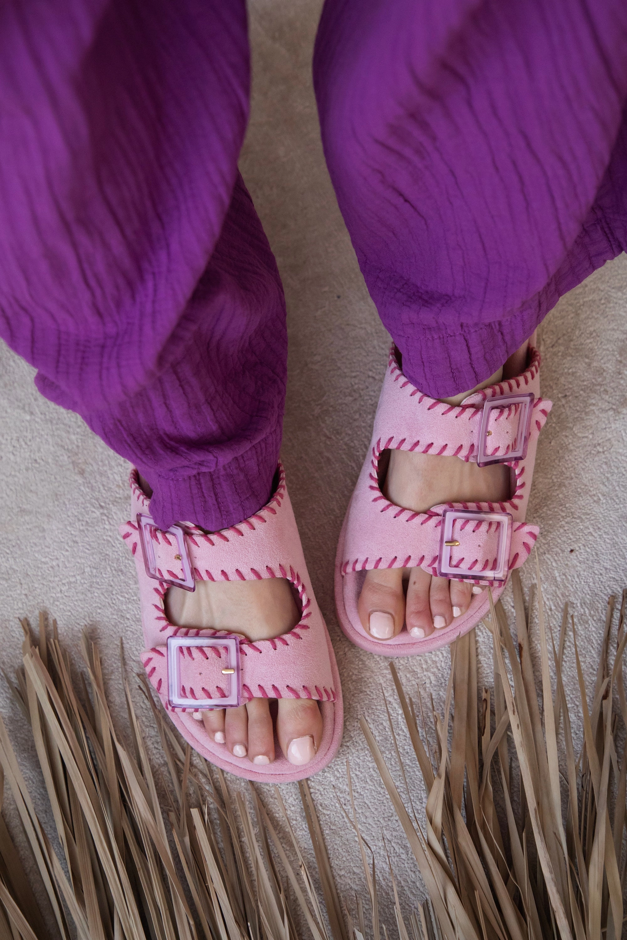 Suedine Pink/Fuchsia - Slippers