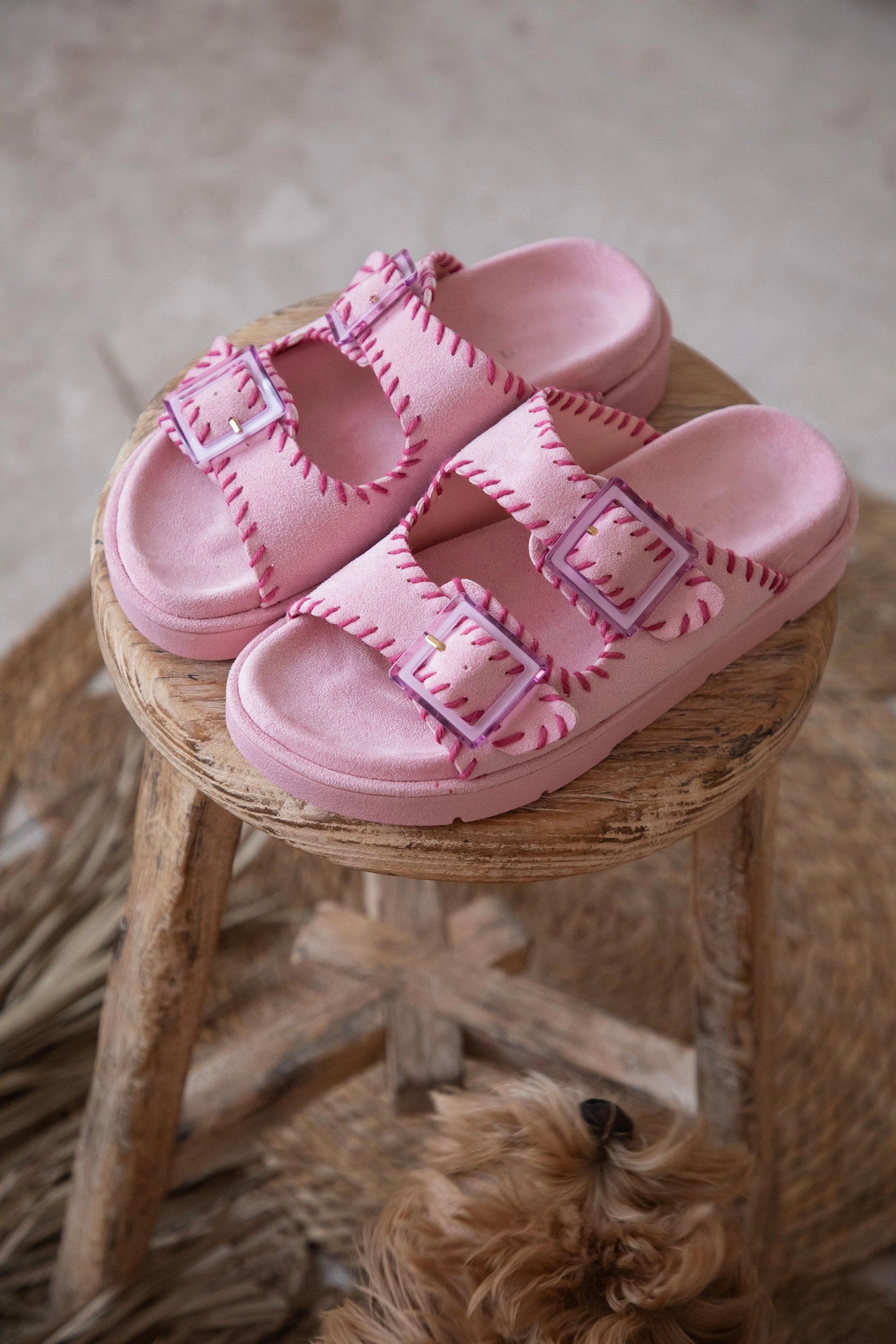 Suedine Pink/Fuchsia - Slippers