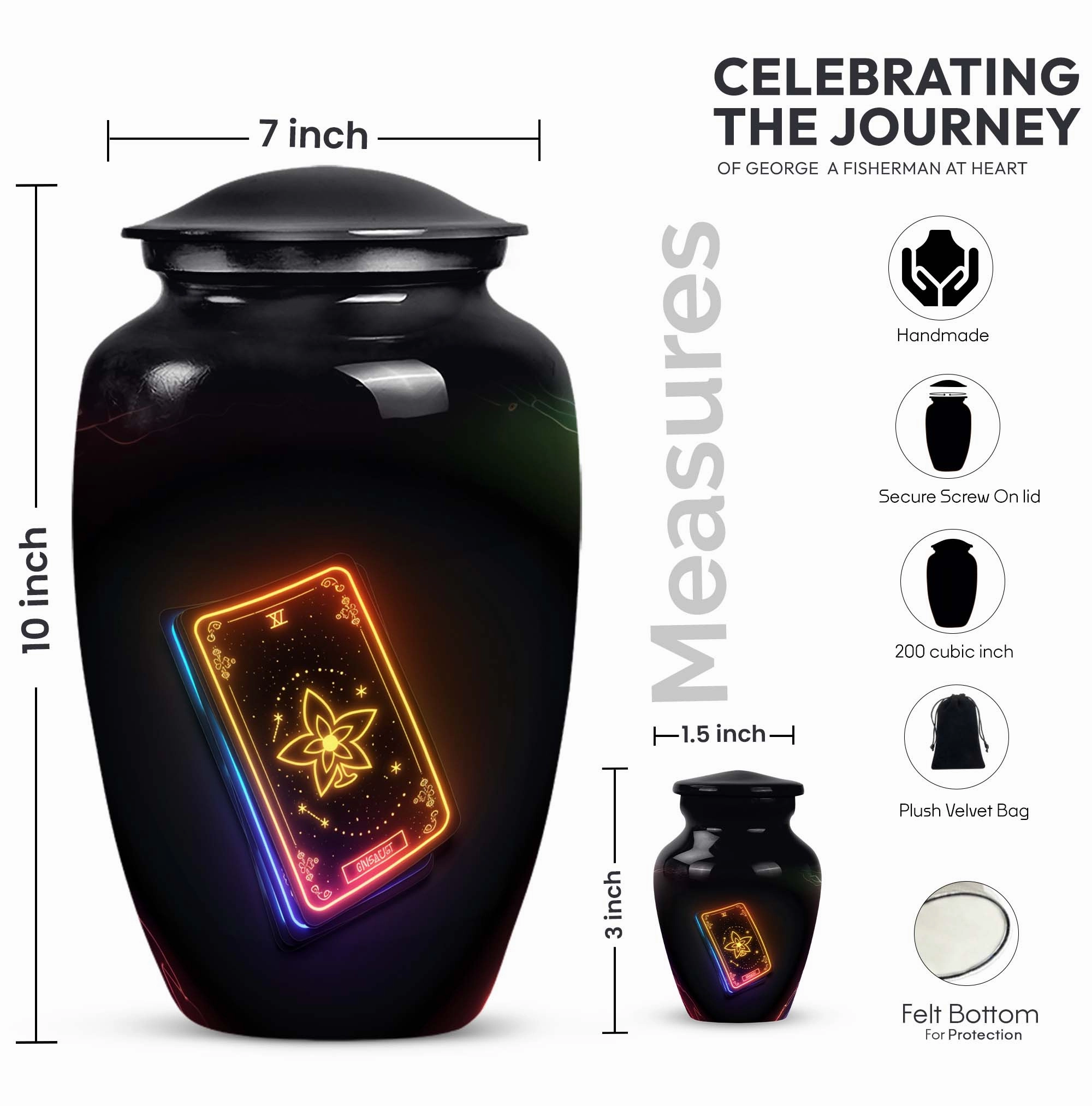 Tarot Urn: Exquisite Aluminium Remembrance Piece for Ashes