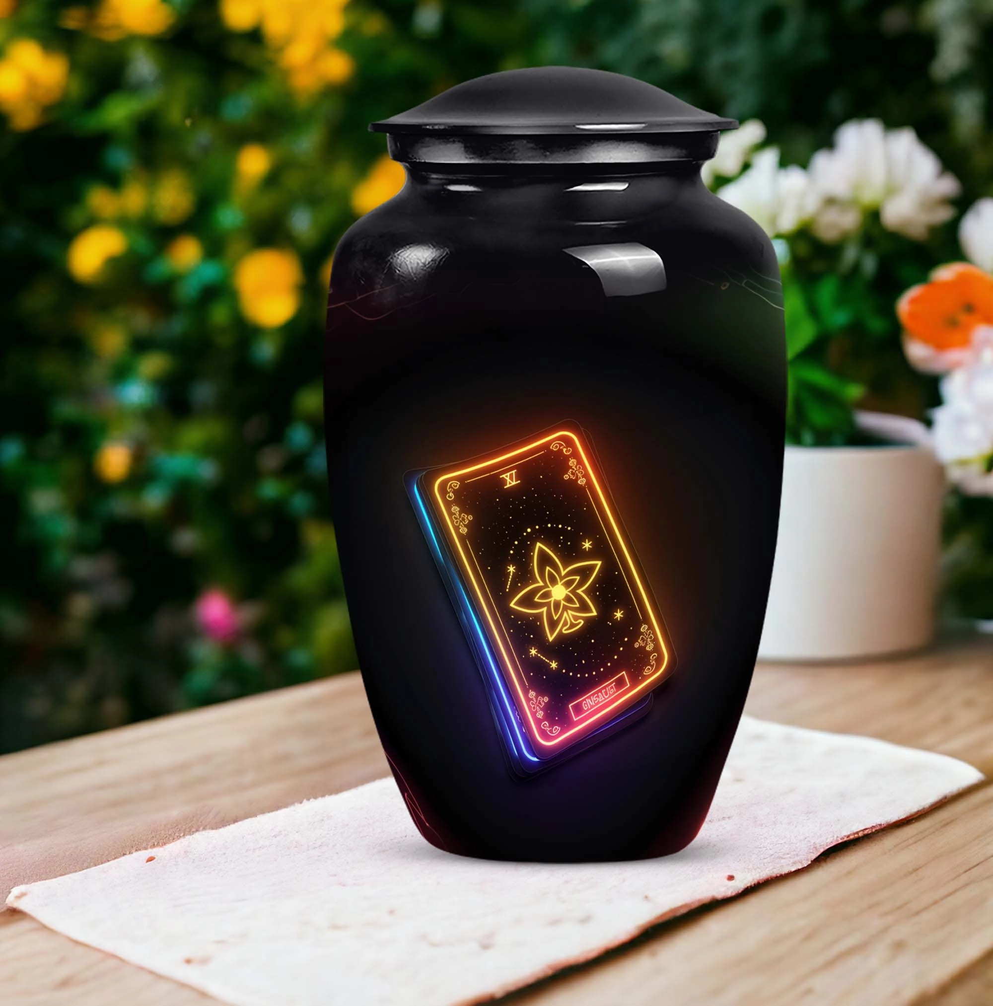 Tarot Urn: Exquisite Aluminium Remembrance Piece for Ashes