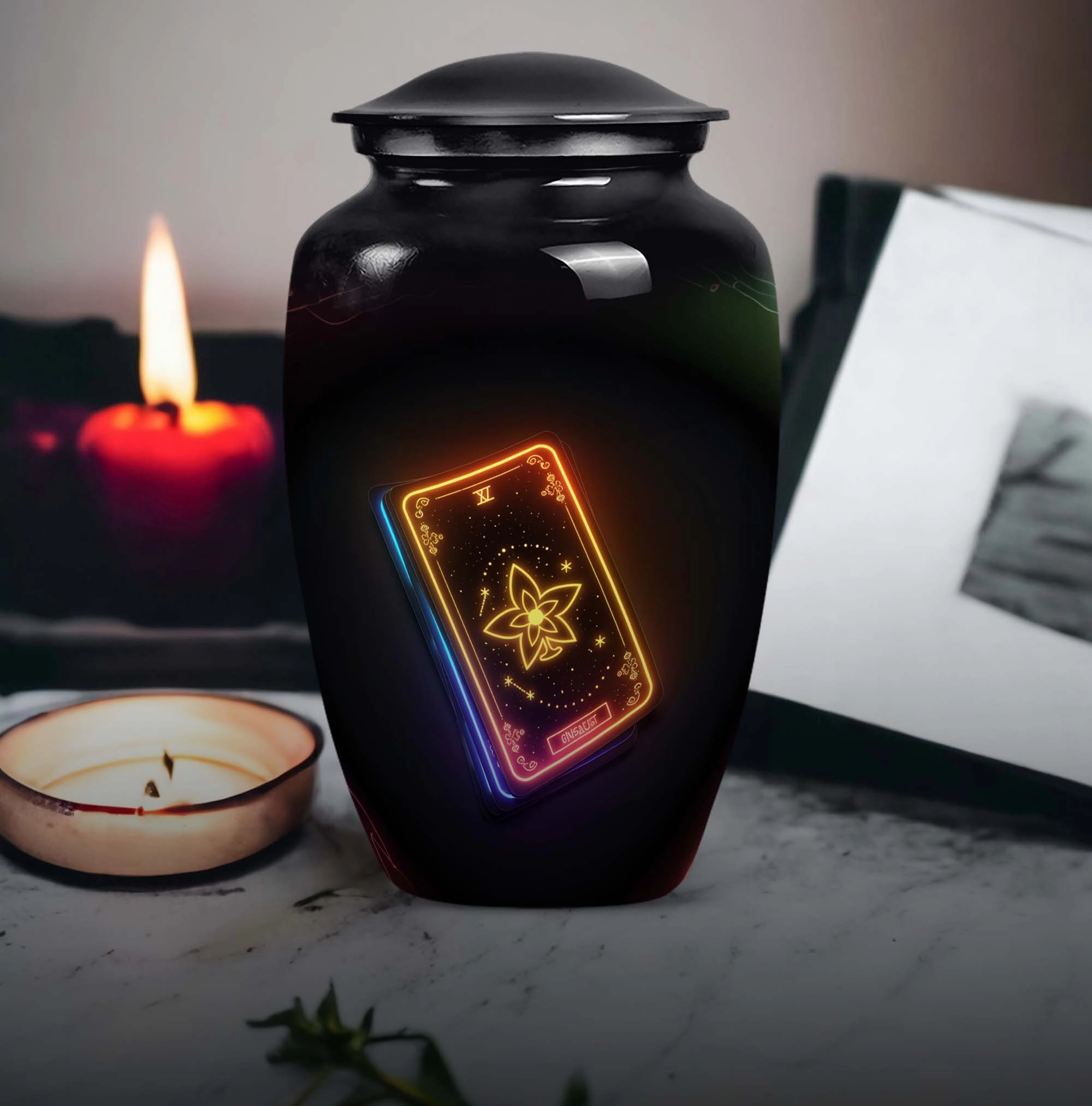 Tarot Urn: Exquisite Aluminium Remembrance Piece for Ashes
