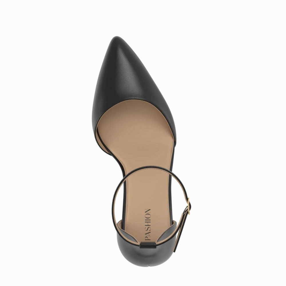 The D'Orsay Wide Width - Coal Leather 3 Stiletto