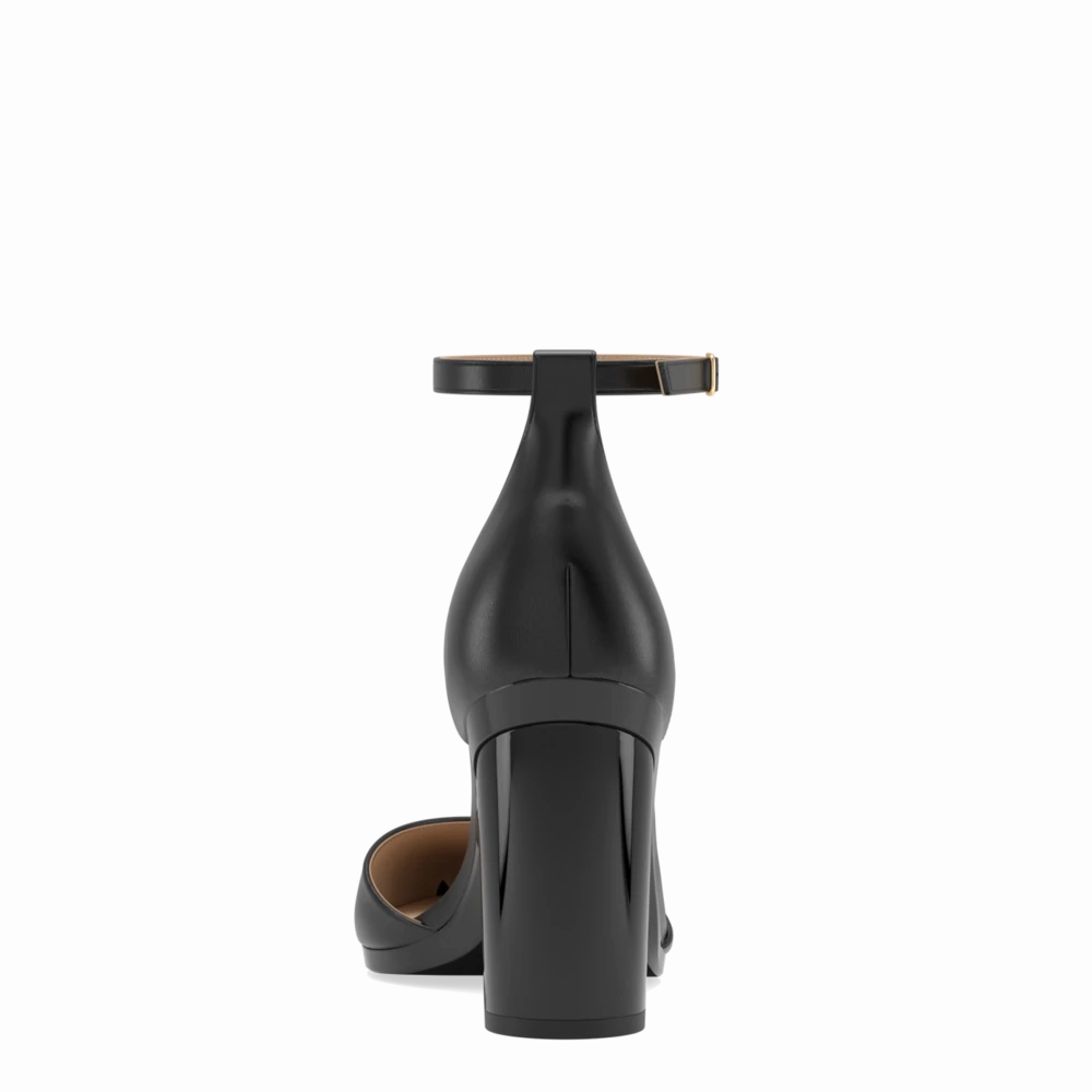 The D'Orsay Wide Width - Coal Leather 4 Block