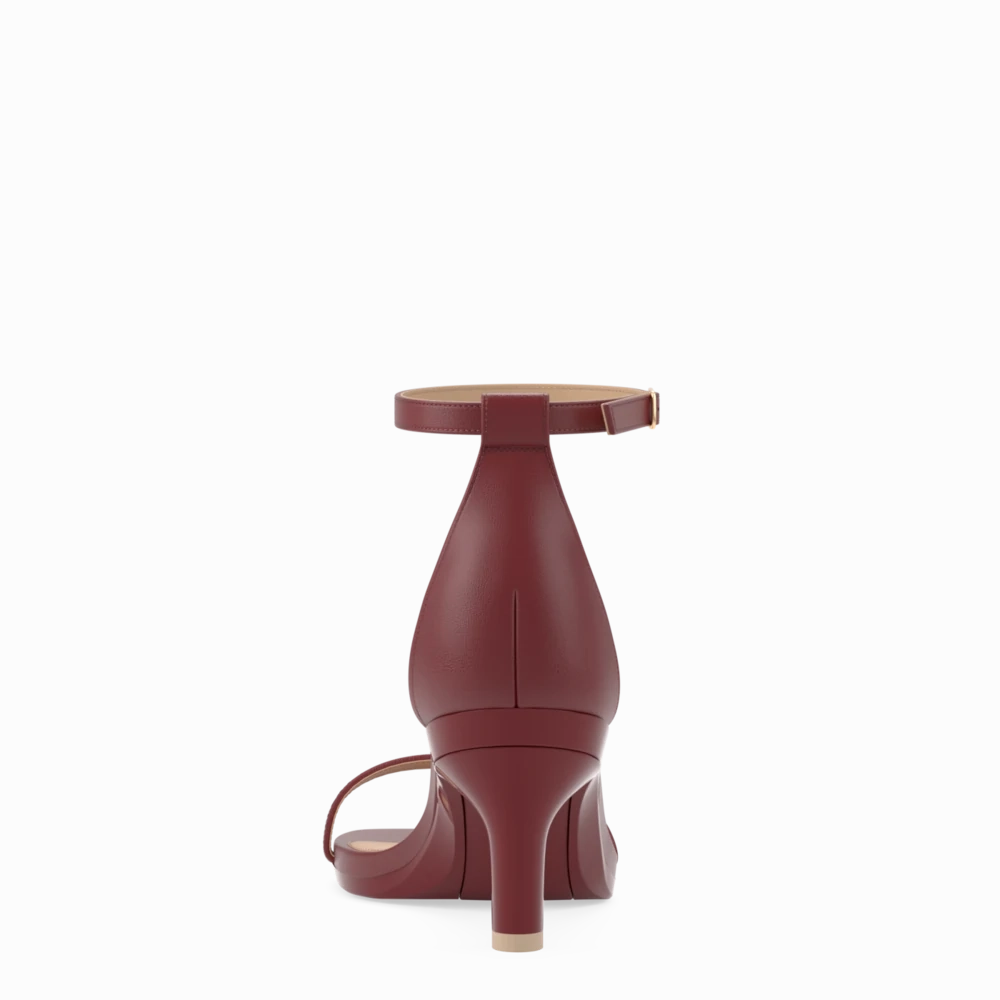 The Gigi - Merlot Leather 3 Stiletto