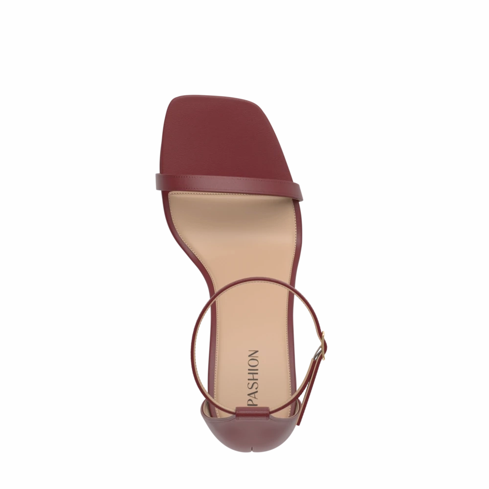 The Gigi - Merlot Leather Flat