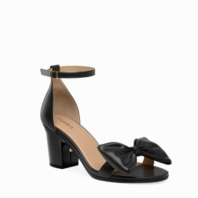 The Pashionista - Coal Satin Bow 3 Block - FINAL SALE