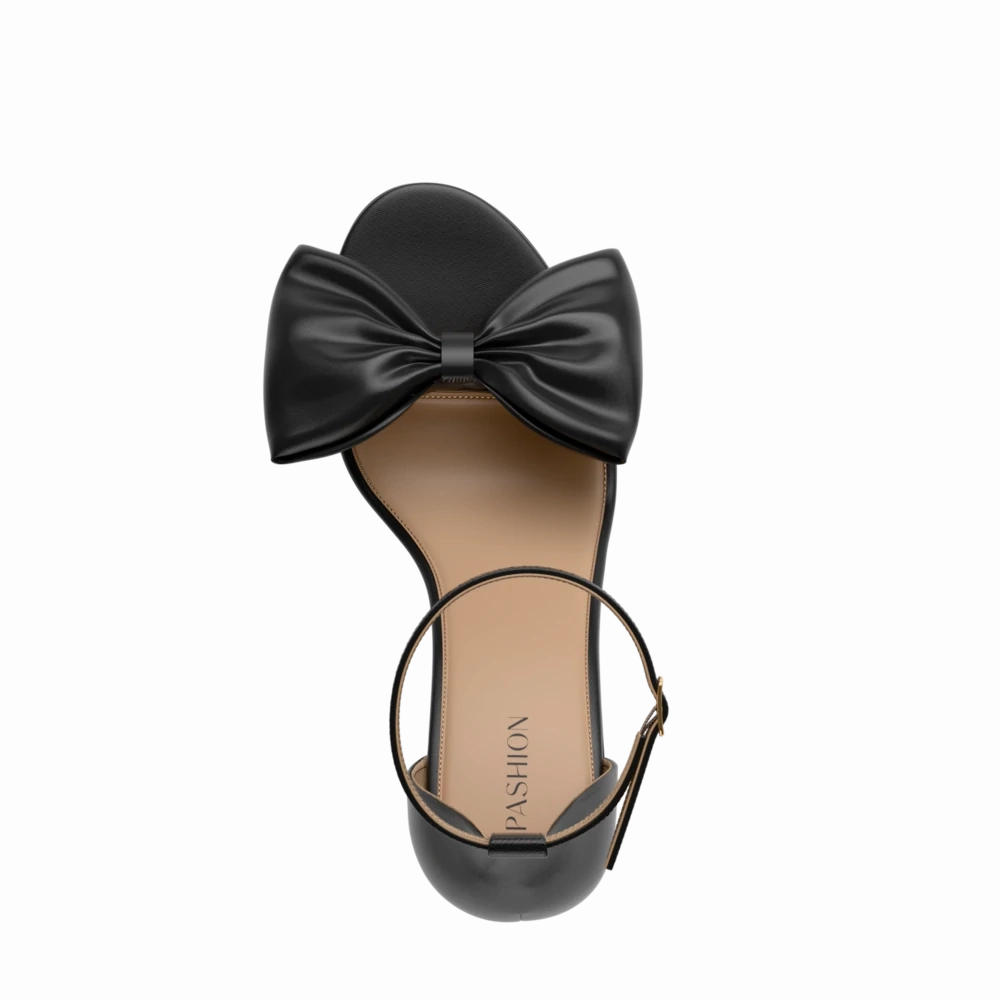 The Pashionista - Coal Satin Bow 3 Stiletto - FINAL SALE