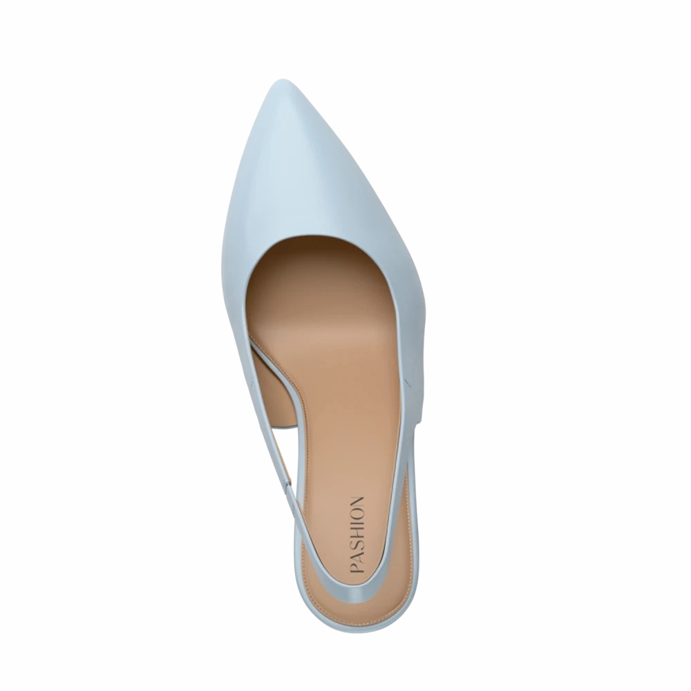 The Slingback - Baby Blue Leather 4 Stiletto