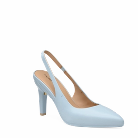 The Slingback - Baby Blue Leather 4 Stiletto