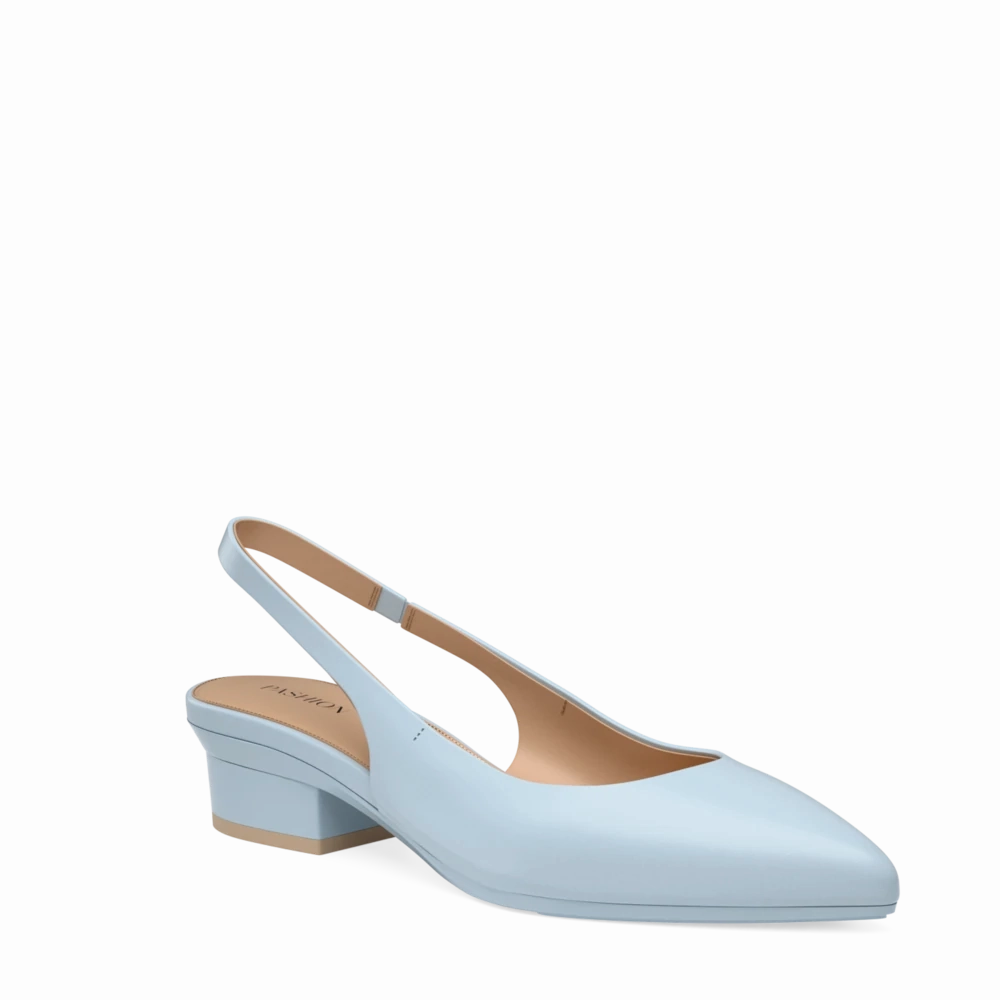 The Slingback - Baby Blue Leather 4 Stiletto