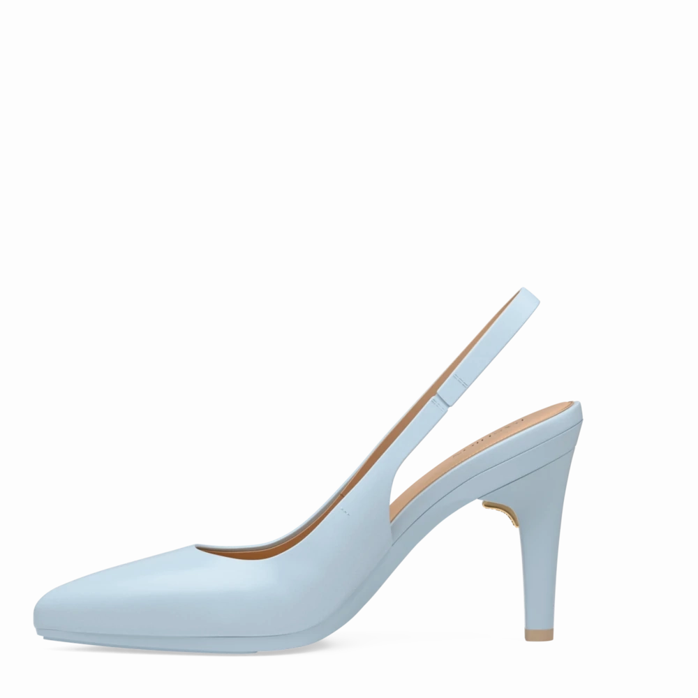 The Slingback - Baby Blue Leather 4 Stiletto
