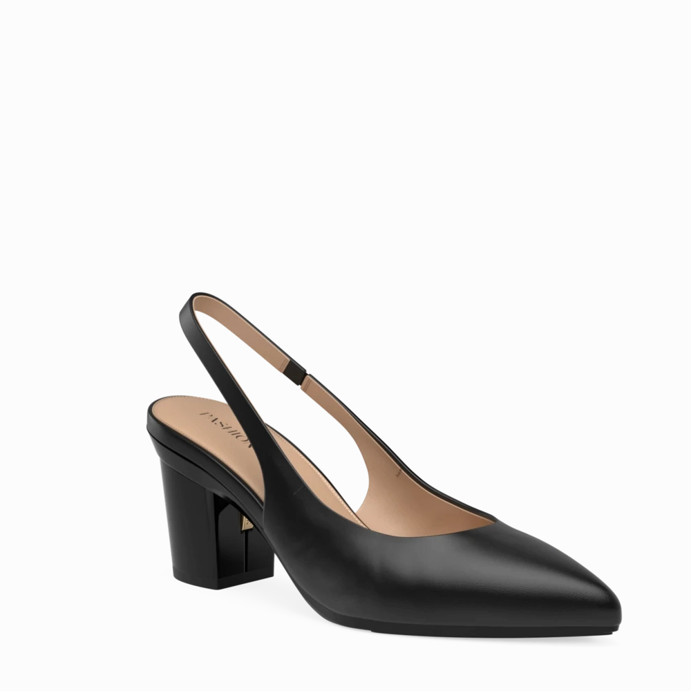 The Slingback - Coal Leather 3 Block