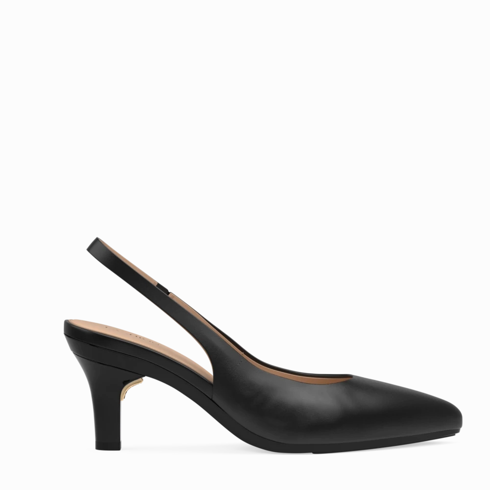 The Slingback - Coal Leather 3 Stiletto