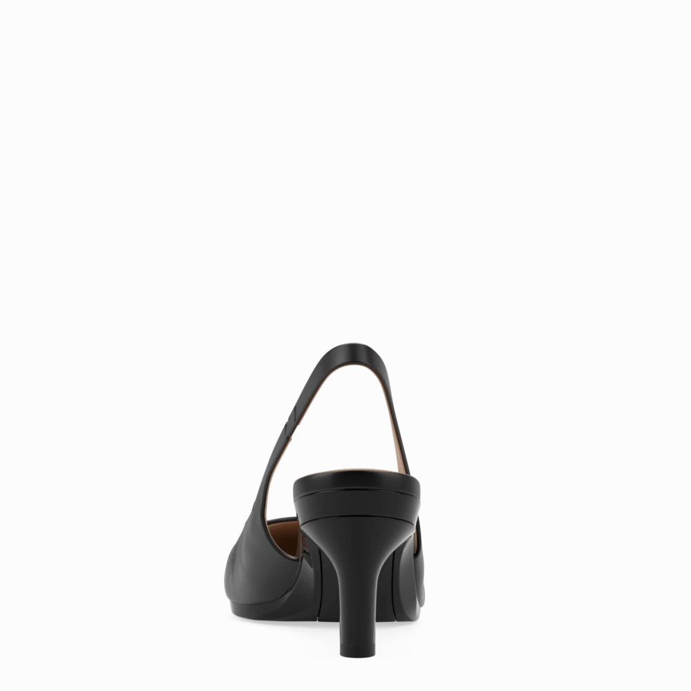 The Slingback - Coal Leather 3 Stiletto