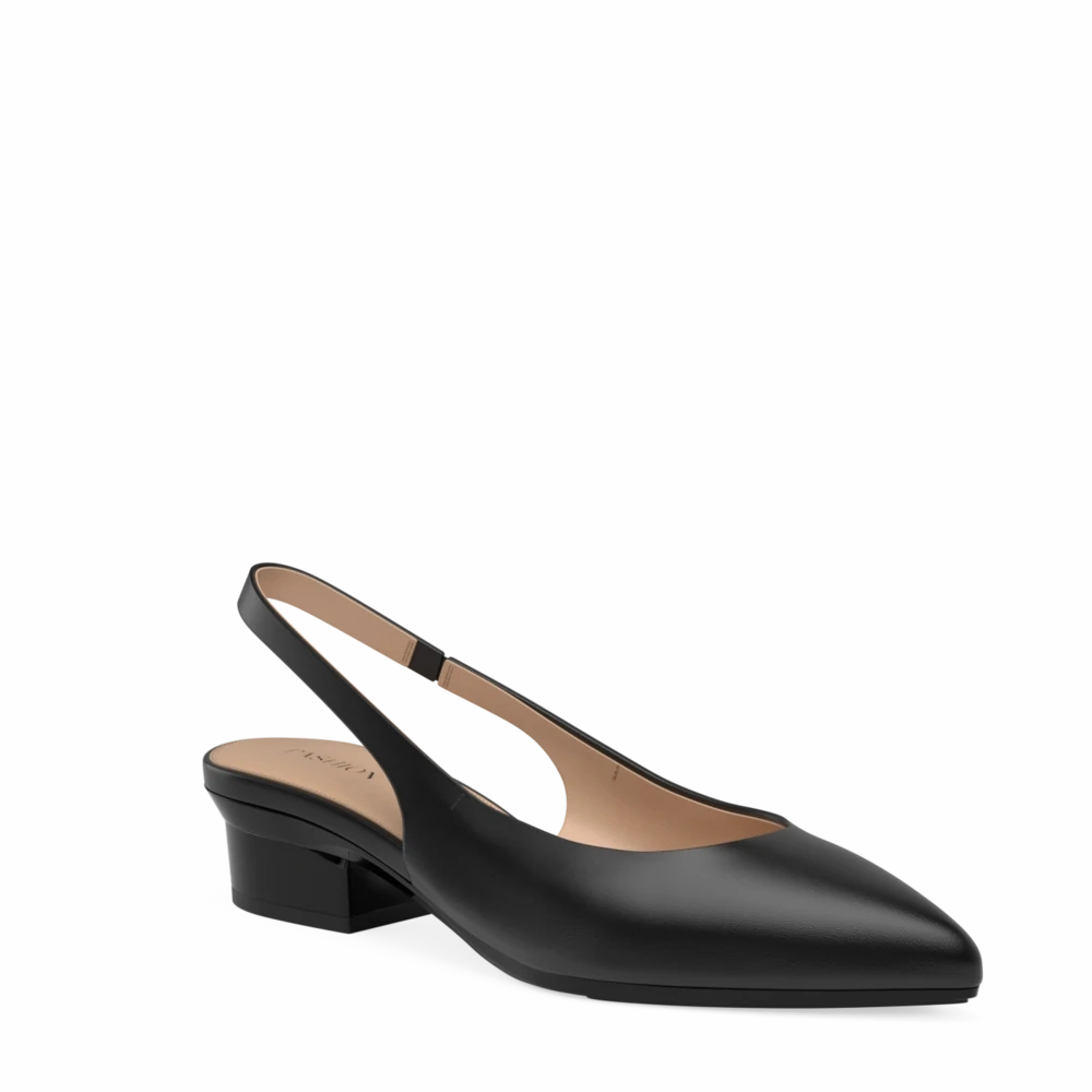 The Slingback - Coal Leather 4 Block